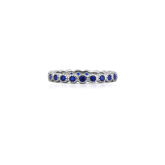 Silver blue stone ring